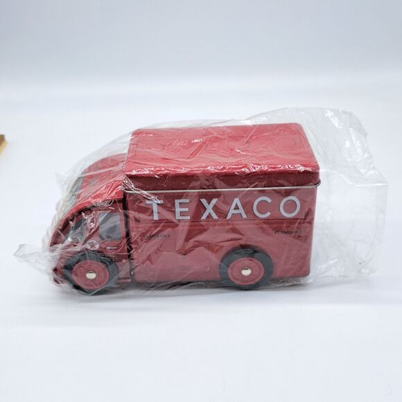 Texaco Chevron Collectible Tanker Rolling Tin Opens Storage Box Red - Picture 3 of 12